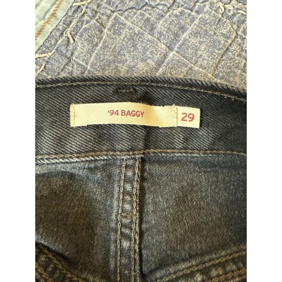 Levi's '94 Baggy Denim Jeans Black Stone Wash Size 29 Length 31 - Picture 5 of 10